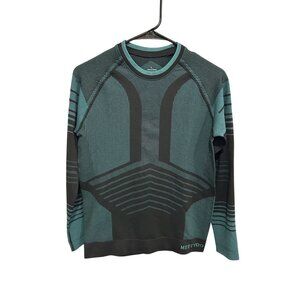 Compression Long Sleeve Top Size Large Black Teal Activewear Gym